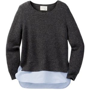 Crewcuts pinstripe hem top